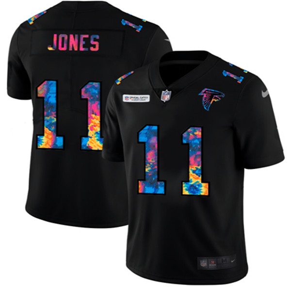 Men's Atlanta Falcons #11 Julio Jones Black NFL 2020 Crucial Catch Limited Stitched Jersey